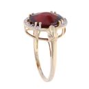 9ct Yellow Gold Garnet And Cubic Zirconia Cluster Ring