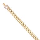 14ct Yellow Gold Monaco Curb Classic Pave Lock Bracelet 6"