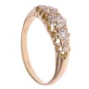 14ct Yellow Gold 0.70ct Old Cut Diamond Five Stone Ring