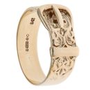 9ct Yellow Gold Patterned Buckle Ring