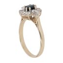 9ct Yellow Gold Sapphire and Cubic Zirconia Cluster Ring
