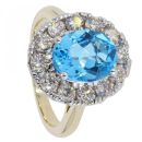 9ct Yellow Gold 1ct Diamond And Topaz Cluster Ring