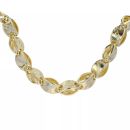 14ct Yellow And White Gold Oval Greek Key 24" Chain