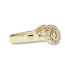 9ct Yellow Gold 5 Stone Cubic Zirconia Halo Ring