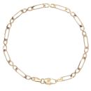 9ct Yellow Gold Figaro Bracelet 7"