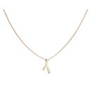 9ct Yellow Gold Cubic Zirconia Ribbon Pendant And Chain 18"