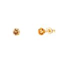 9ct Yellow Gold Champagne Cubic Zirconia Stud Earrings 3mm