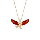 18ct Yellow ﻿Gold on Sterling Silver Baltic Amber Eagle Pendant Necklace