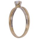 18ct Yellow and White Gold Brilliant Cut Diamond Twist Solitaire Ring