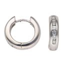 14ct White Gold 0.33ct Brilliant Cut Diamond Hoop Earrings