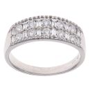 18ct White Gold 1.50ct Brilliant and Baguette Cut Diamond Four Row Ring