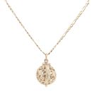 9ct Yellow Gold Patterned Ball Pendant And Chain 22"