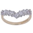 9ct Yellow Gold Cubic Zirconia Wishbone Ring