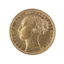 1871 Victoria Young Head UK Full Sovereign Coin