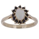 9ct Yellow Gold Sapphire Cluster Ring
