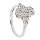 9ct White Gold 0.20ct Diamond Art Deco Style Ring