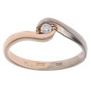 14ct White and Rose Gold 0.10ct Diamond Solitaire Ring