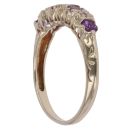 9ct Yellow Gold 0.05ct Diamond and Amethyst Fancy Ring
