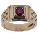9ct Yellow Gold Ruby Signet Ring