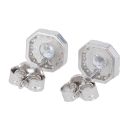 Silver Cubic Zirconia Octagonal Cluster Stud Earrings by Icesia