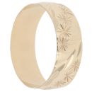 9ct Yellow Gold Patterned Wedding Band 7.5mm