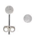 Silver Frosted Ball Stud Earrings By Icesia