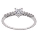Silver Cubic Zirconia Heart Ring By Icesia