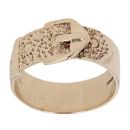 9ct Yellow Gold Patterned Buckle Ring