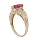 9ct Yellow Gold Ruby and Cubic Zirconia Single Stone Ring