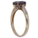 9ct Yellow Gold 0.05ct Diamond and Iolite Single Stone Ring