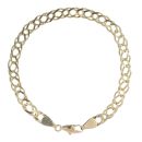 9ct Yellow Gold Double Curb Fancy Bracelet 7.5"