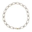 9ct Yellow and White Gold 0.10ct Diamond Fancy Cross Bracelet 7.5"