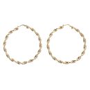14ct Yellow Gold Large Twist Hoop Earrings