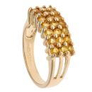 9ct Yellow Gold Three Row Citrine Ring