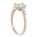 9ct Yellow Gold Created Blue Topaz And Diamond Stone Set Ring