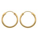 22ct Yellow Gold Flat Diamond Cut Hoop Earrings