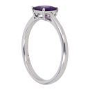 18ct White Gold Amethyst Single Stone Ring
