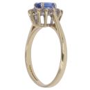 18ct Yellow Gold 0.20ct Brilliant Cut Diamond and Sapphire Cluster Ring