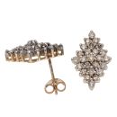 9ct Yellow Gold 1.00ct Brilliant Cut Diamond Cluster Earrings