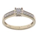 9ct Yellow Gold 0.17ct Diamond Cluster Ring