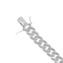 Silver Cubic Zirconia Cuban Bracelet 8.5"