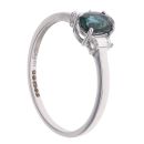 9ct White Gold 0.10ct Diamond and Sapphire Ring