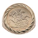 9ct Yellow Gold 1949 St George Coin Ring