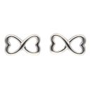 Silver Infinity Heart Stud Earrings