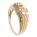 9ct Yellow and White Gold 0.02ct Diamond Dad Ring