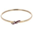 9ct Yellow Gold 0.02ct Diamond and Amethyst Bangle