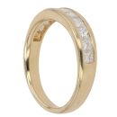 18ct Yellow Gold 1.00ct Princess Cut Diamond Half Eternity Ring