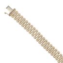 9ct Yellow Gold Bobble Three Row Fancy Bracelet 6.5"