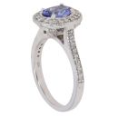 18ct White Gold 0.40ct Brilliant Cut Diamond And Tanzanite Cluster Ring