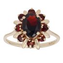 9ct Yellow Gold Garnet Cluster Ring